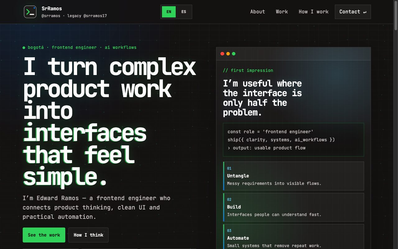 Personal site of Edward Ramos, founder of Ramos Labs
